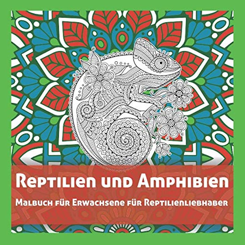 Reptilien und Amphibien: Malbuch für Erwachsene für Reptilienliebhaber: niedliches Reptilienliebhaber Geschenk für Erwachsene Entspannungskunst große ... Anti Langeweile Anti Angst komplizierte