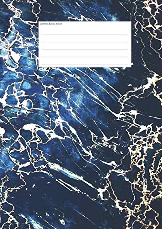 Hefte - Blöcke - Notizen: Marmor blau Notenheft DIN A4, 50 Seiten, 12 Systeme