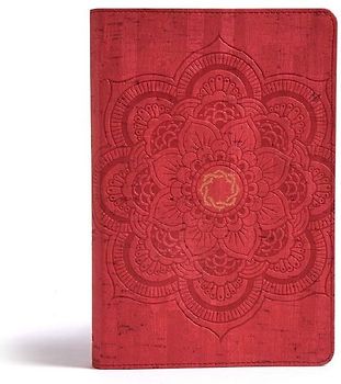 CSB Essential Teen Study Bible, Red Flower Cork Leathertouch