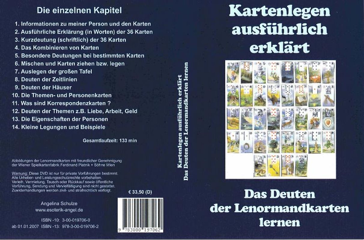 Kartenlegen ausführlich erklärt. Das Deuten der Lenormandkarten lernen (DVD): Das Deuten der Lenormandkarten lernen DVD