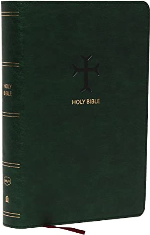 NKJV, End-of-Verse Reference Bible, Personal Size Large Print, Leathersoft, Green, Red Letter, Comfort Print: Holy Bible, New King James Version