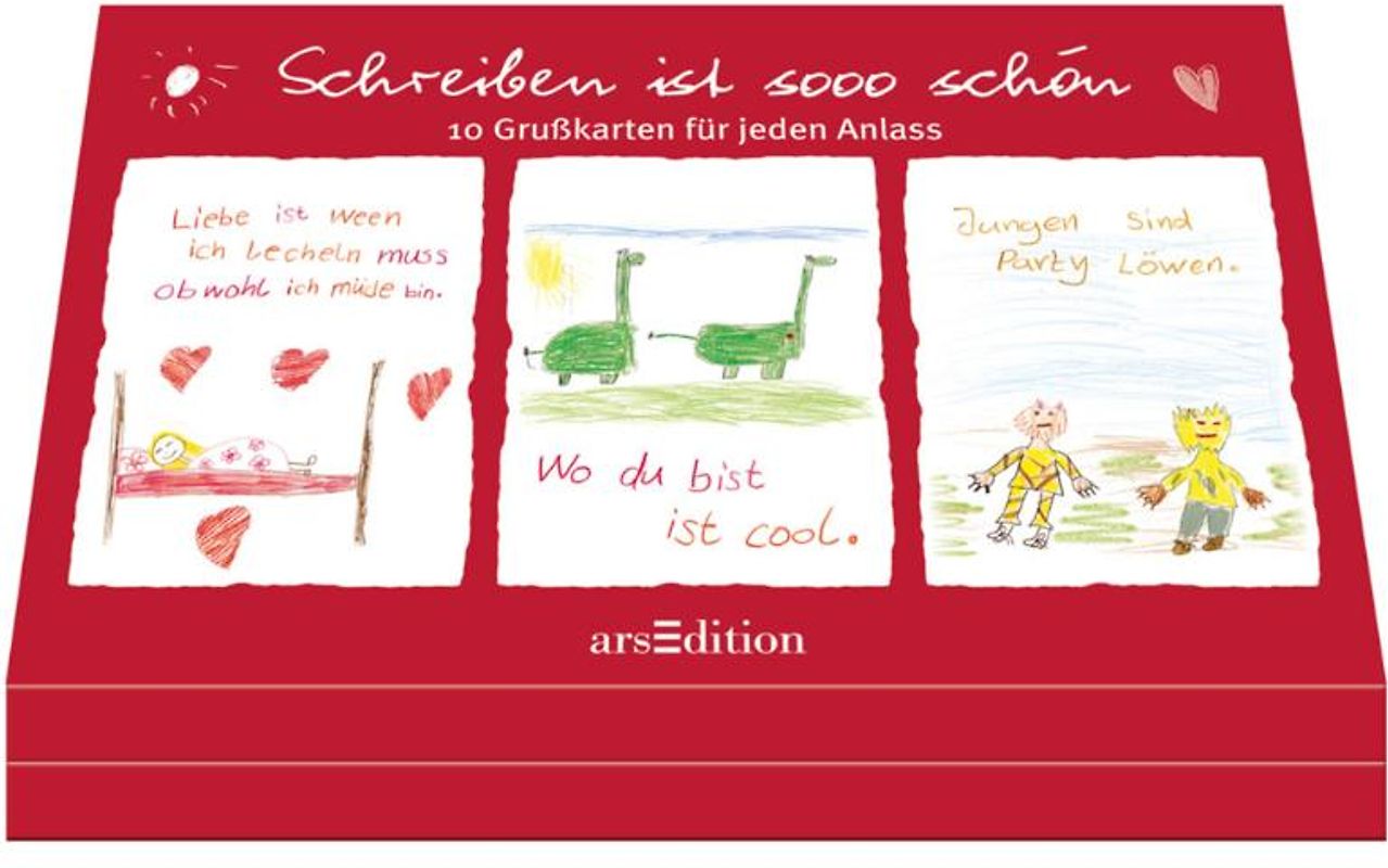 Schreiben ist sooo schön. 10 Doppelkarten im Umschlag in einer Geschenkbox