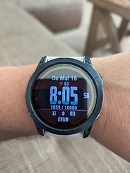 Image client pour Garmin Fenix 7X 51 mm bleu avec bracelet en silicone blanc [Wi-Fi, Sapphire Solar Edition]