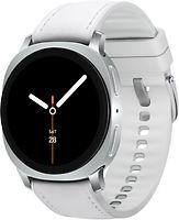 Samsung Galaxy Watch8 44 mm Boîtier aluminium argent sur Hybride premium blanc [Wi-Fi]