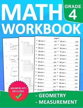 Geometry & Measurement Math Workbook for Grade 4 With Answers: Geometry & Measurement Math Practice Workbook For kids Ages 9-10 With More 1000 ... Exercises Book For Homeschool or Classroom