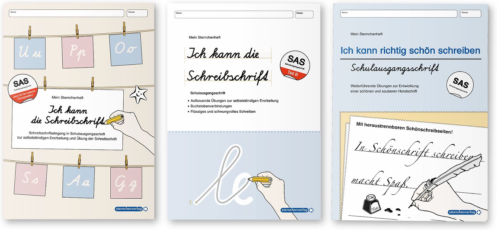 Ich kann die Schreibschrift SAS + Übungsheft 1 und 2 - Schulausgangsschrift - 3 Hefte