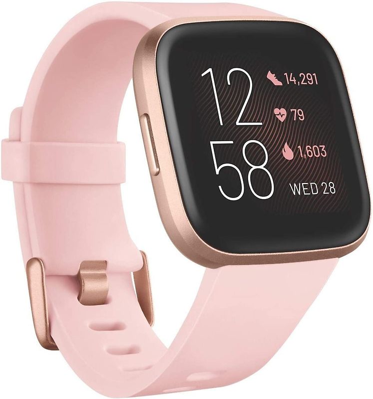 FitBit Versa 2 40 mm aluminium cuivre rosé et bracelet silicone crème [Wi-Fi]