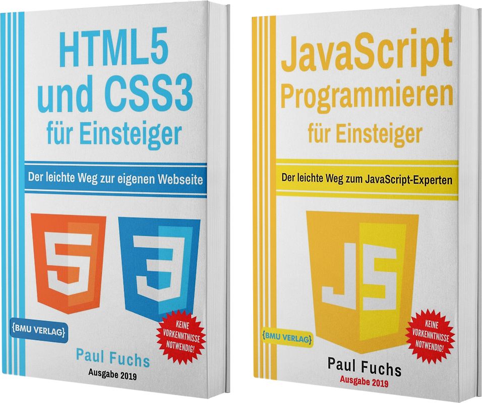 HTML5 und CSS3 für Einsteiger + JavaScript Programmieren für Einsteiger (Hardcover)