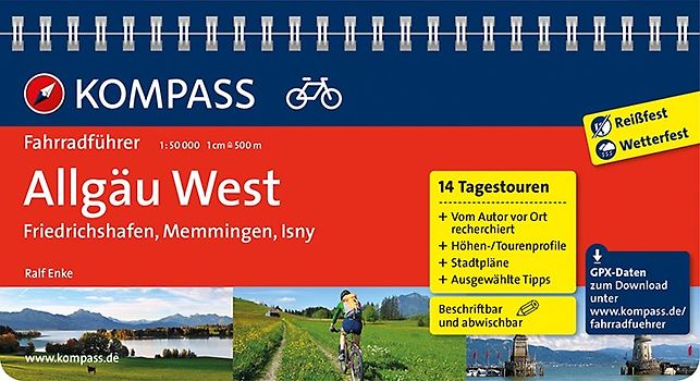KOMPASS Fahrradführer Allgäu West, Friedrichshafen, Memmingen, Isny