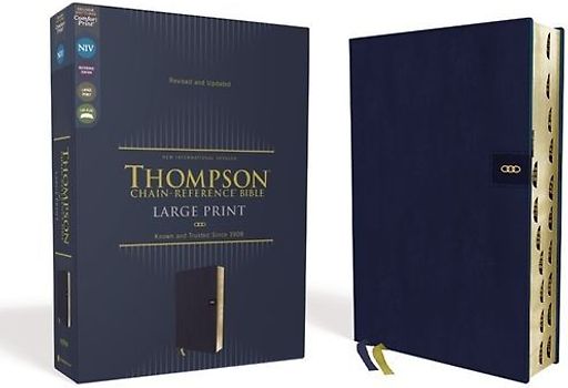 Niv, Thompson Chain-Reference Bible, Large Print, Leathersoft, Navy, Thumb Indexed, Red Letter, Comfort Print