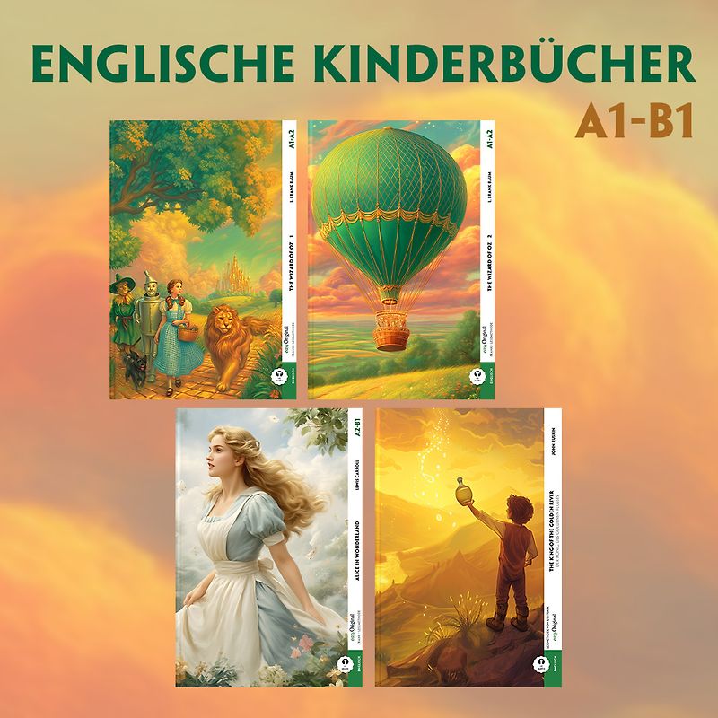 Englische Kinderbücher A1-B1 (4 Bücher + Audio-Online)