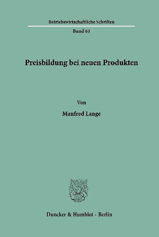 Preisbildung bei neuen Produkten.