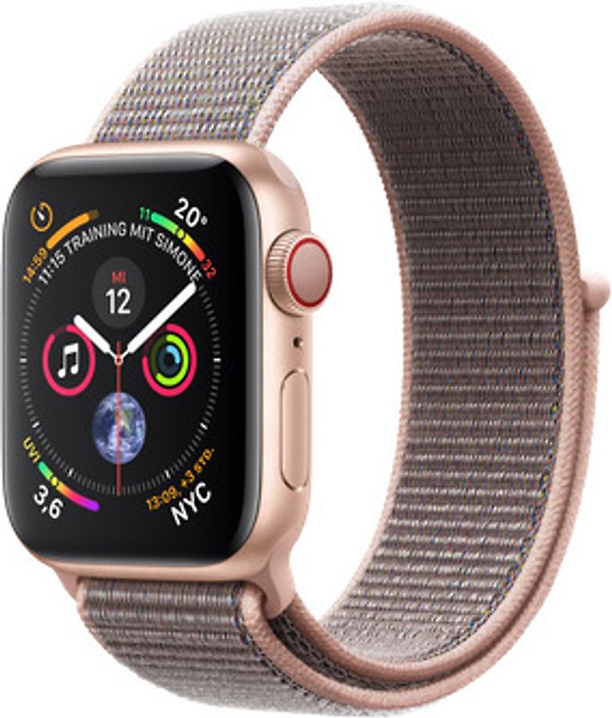 Apple Watch Series 4 40 mm boîtier en aluminium or avec Boucle Sport rose des sables [Wifi+ Cellular]