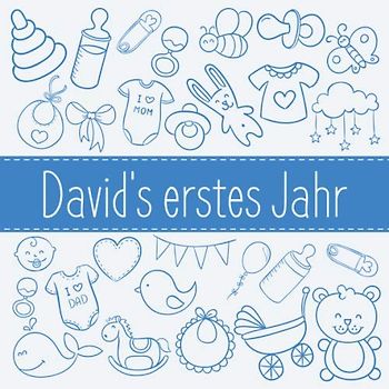 David's erstes Jahr: Babyalbum zum Ausfüllen - Baby Tagebuch und Erinnerungsalbum für das erste Lebensjahr