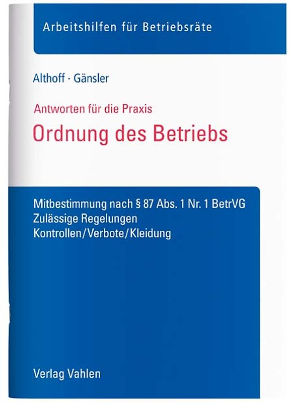 Ordnung des Betriebs