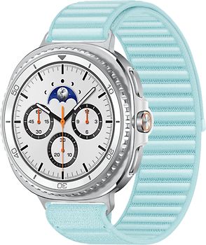 Samsung Galaxy Watch8 Classic 46 mm Boîtier aluminium blanc sur Confort S/M vert d'eau [Wi-Fi + 4G]