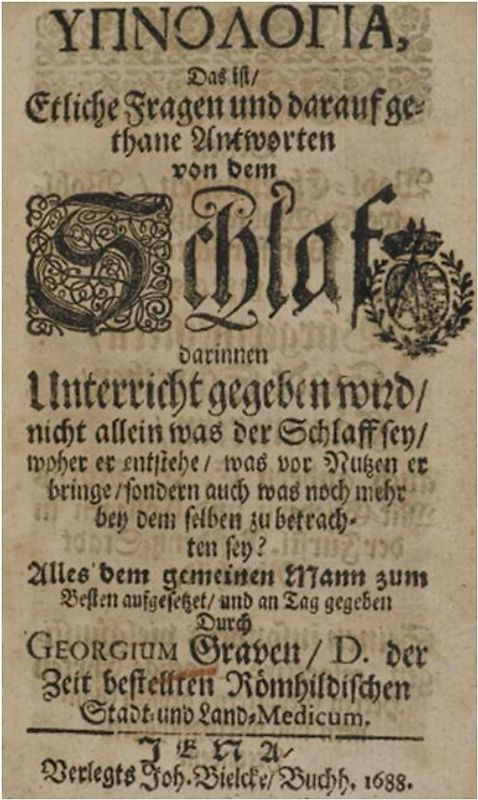 Hypnologia, Das ist Etliche Fragen und darauf gethane Antworten von dem Schlaf