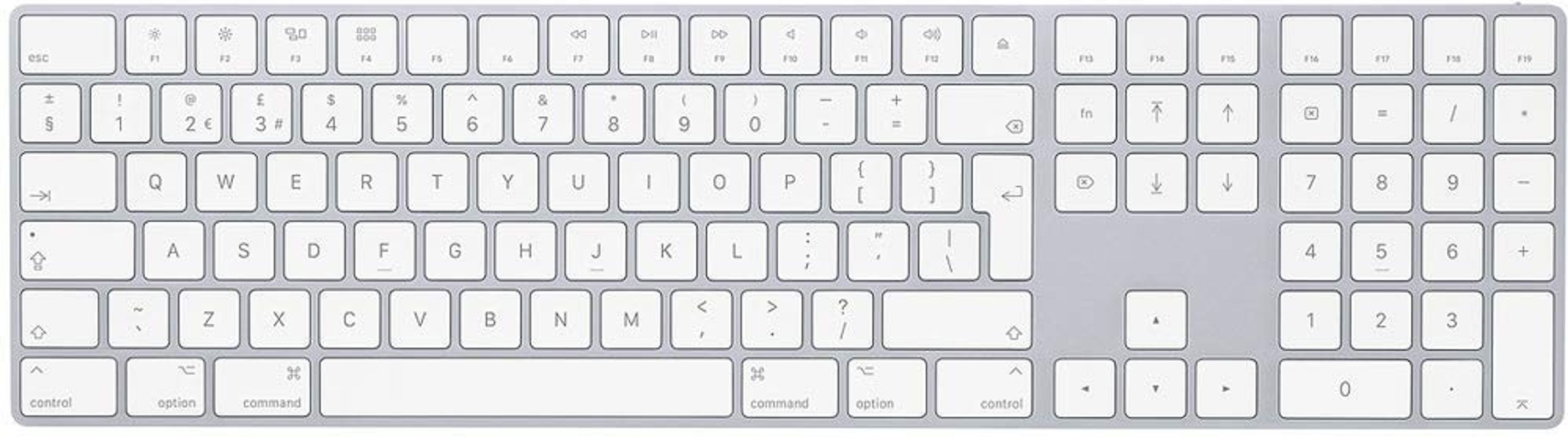 Apple magic Keyboard avec pavé numérique [clavier allemand, QWERTY] argent