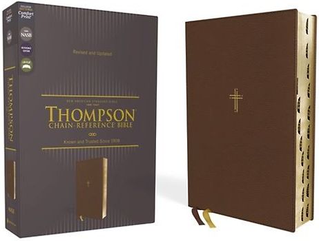 Nasb, Thompson Chain-Reference Bible, Leathersoft, Brown, 1995 Text, Red Letter, Thumb Indexed, Comfort Print