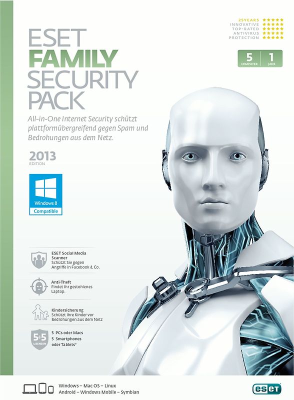 ESET NOD32 Family Security Pack 6 - Edition 2013 (5 PC) MacOS