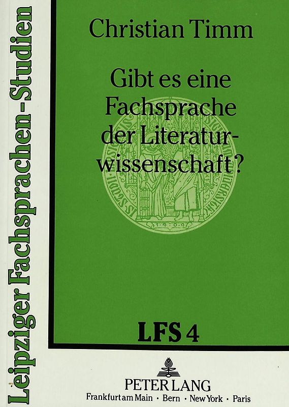 Gibt es eine Fachsprache der Literaturwissenschaft?