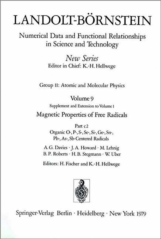 Organic, O-, P-, S-, Se-, Si-, Ge-, Sn-, Pb-, As-, Sb-Centered Radicals / Organische Radikale mit O, P, S, Se, Si, Ge, Sn, Pb, As, Sb als Zentralatom