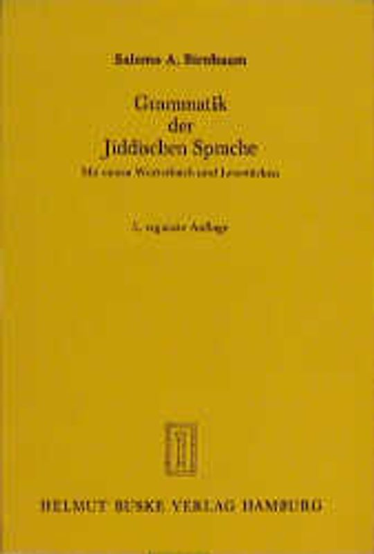 Grammatik der Jiddischen Sprache