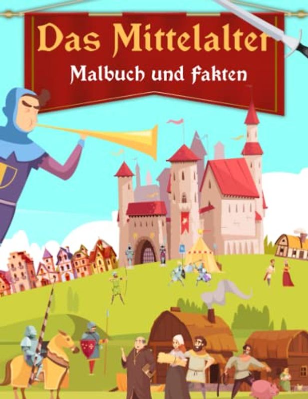 Das Mittelalter Malbuch und Fakten: Interessante Fakten über das Mittelalter für Kinder | Ausmalbilder mit Burgen, Königen, Rittern, Leben und mehr für Kinder (Malbücher und Fakten für Kinder)