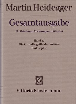 Die Grundbegriffe der antiken Philosophie (Sommersemester 1926)