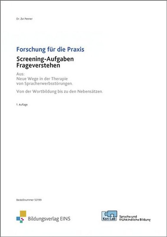 KonLab Pädagogisches Begleitmaterial / Screeningbogen 4 "Sprachverstehen"