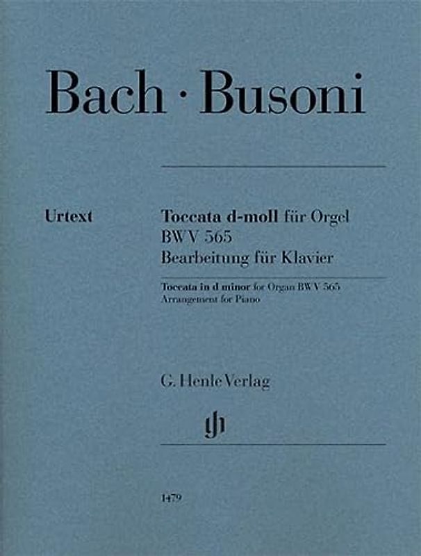 Toccata d-moll für Orgel BWV 565 (Johann Sebastian Bach), Bearbeitung für Klavier: Instrumentation: Piano solo (G. Henle Urtext-Ausgabe)