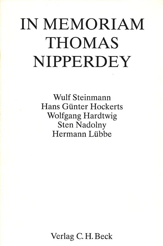 In Memoriam Thomas Nipperdey
