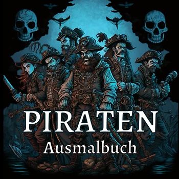 Piraten-Ausmalbuch für Erwachsene: Abenteuerliches Piraten-Thema, Einseitige Piraten-Zeichnungen, 8,5" x 8,5" Seiten, Stresslindernde Aktivität, ... und Achtsamkeit, Detaillierte Muster.