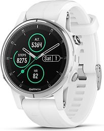 Garmin Fenix 5S Plus 42 mm wit met siliconen armband wit [wifi, Saphir editie]