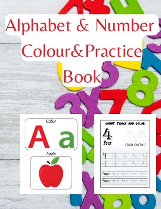 Kids Alphabet & Number Colouring Book : Learn With Activities | Color Capital & Lowercase Letters , Count Trace and Colour Numbers 1-20 Learn Writing ... & Preschoolers | Large Print 100 Pages