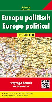 Europa politisch, Straßenkarte 1:3.500.000, freytag & berndt