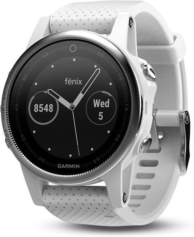 Garmin Fenix 5S 42 mm grise au bracelet silicone blanc