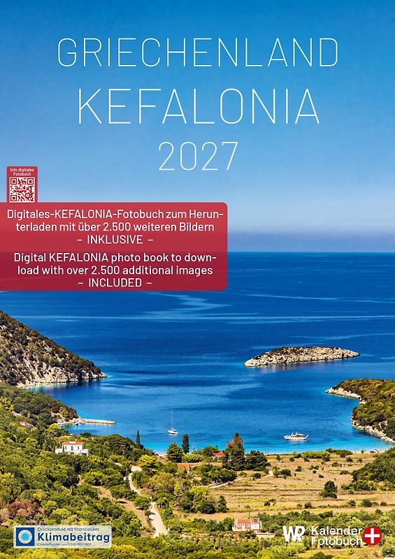 Kalender Griechenland | Kefalonia 2027 A3 hochformat mit großem Kalendarium für Deine Einträge