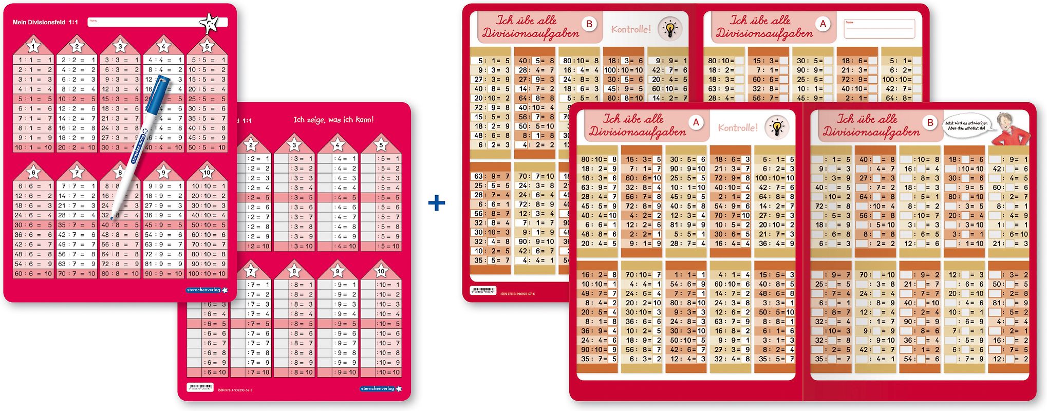 Ich übe alle Divisionsaufgaben + Mein Divisionsfeld im Set mit Stift