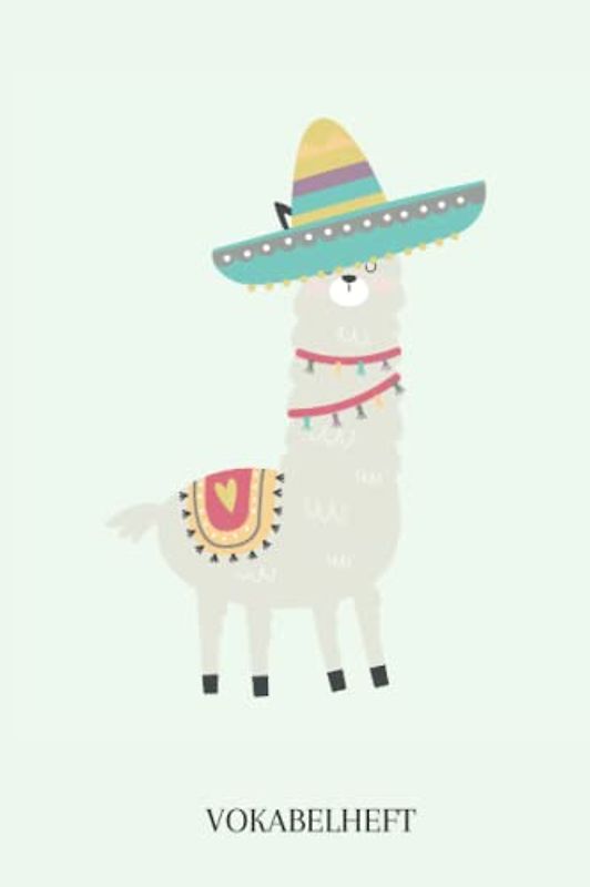 Vokabelheft: Vokabelheft Lama, 60 Seiten mit je 3 Spalten, A5