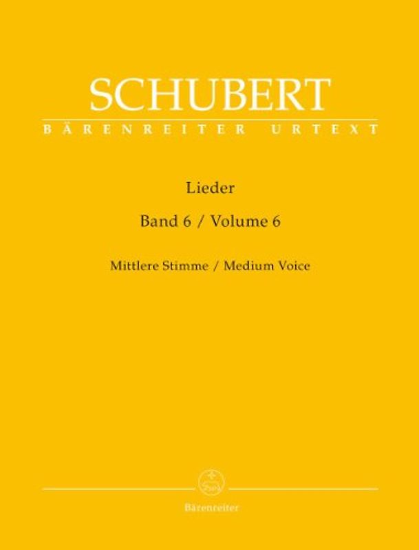 Lieder, Band 6 (Mittlere Stimme). Singpartitur, Sammelband, Urtextausgabe. BÄRENREITER URTEXT