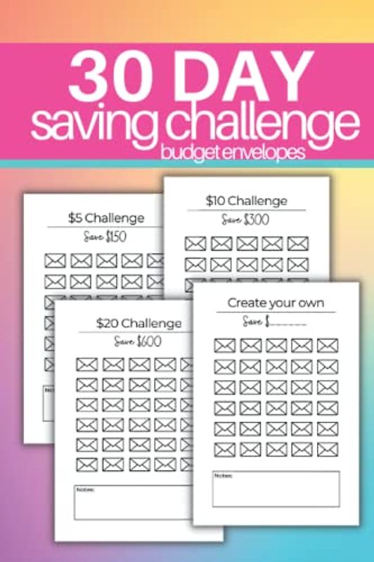 30 Day Saving Challenge Budget Envelopes: $5, $10, $20 Saving Challenges & Create your own