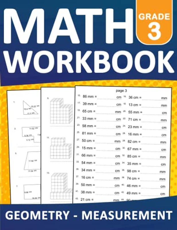 Geometry & Measurement Math Workbook for Grade 3 With Answers: Geometry & Measurement Math Practice Workbook For kids Ages 8-9 With More 2000 ... Exercises Book For Homeschool or Classroom