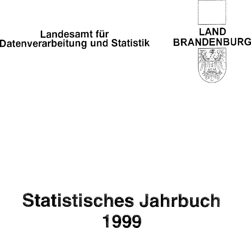 Statistisches Jahrbuch Brandenburg / Statistisches Jahrbuch Brandenburg 1999