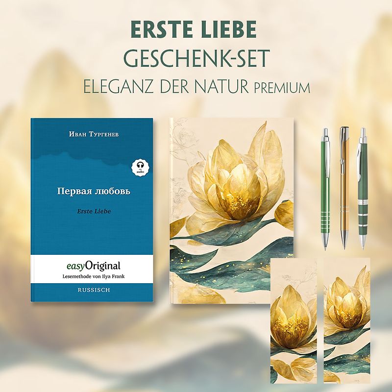 Erste Liebe Geschenkset (Hardcover mit Audio-Online) + Eleganz der Natur Schreibset Premium