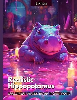 Likhon Realistic Hippopotamus Coloring Pages Book Paperback