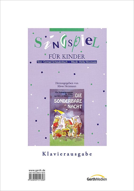 Die sonderbare Nacht. Ein Weihnachtssingspiel für Kinder. Klavierausgabe