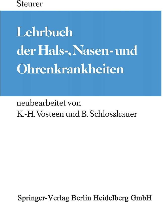 Lehrbuch der Hals-, Nasen- und Ohrenkrankheiten