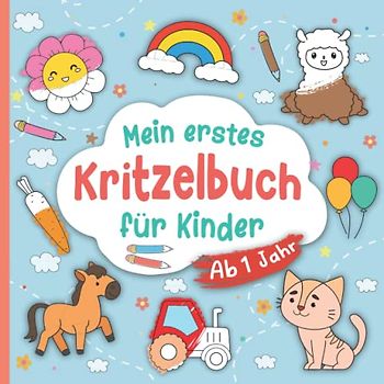 Kritzelbuch ab 1 Jahr: Bezauberndes Malbuch für Kleinkinder mit 60 liebevoll gestalteten Motiven zum Ausmalen | Unterstützt die Motorik und Kreativität | Ausmalbuch Geschenk für Mädchen und Jungen