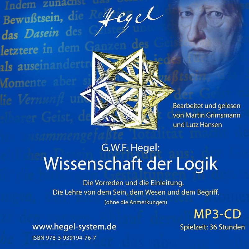 G.W.F. Hegel: Wissenschaft der Logik (Hörbuch; 36 Std; ungekürzt; 1 MP3-CD)